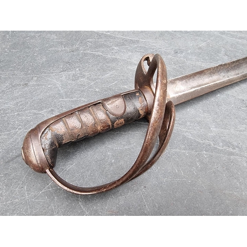 93 - A British 1821 pattern light cavalry sword, with 53.5cm blade, (reduced).