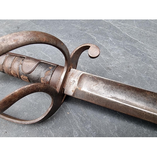 93 - A British 1821 pattern light cavalry sword, with 53.5cm blade, (reduced).