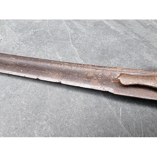 94 - An old Indian tulwar, with 71cm curved blade.