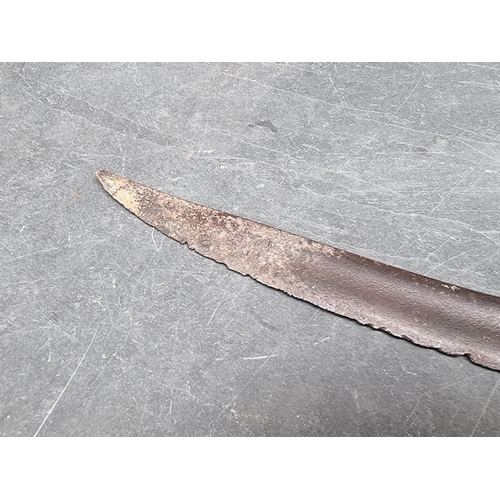 94 - An old Indian tulwar, with 71cm curved blade.