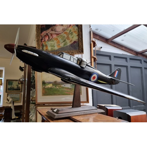 260A - A large Boulton Paul Defiant model fighter plane, wingspan 120.5cm.