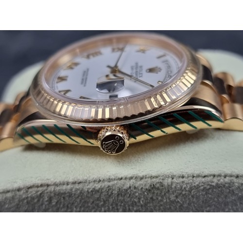 634 - A circa 2006 Rolex 18ct gold 'Oyster Perpetual Day Date' wristwatch, on 18ct gold 'President' bracel... 