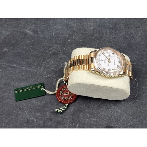 634 - A circa 2006 Rolex 18ct gold 'Oyster Perpetual Day Date' wristwatch, on 18ct gold 'President' bracel... 