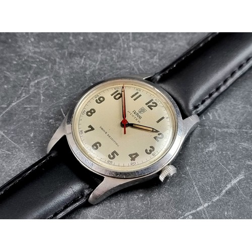 638 - A circa 1966 Tudor 'Oyster' stainless steel manual wind wristwatch, 34mm, Ref. 4453, on replacement ... 