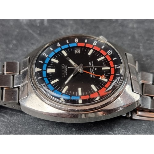 661 - A circa 1971 Seiko 'Navigator Timer' GMT stainless steel automatic wristwatch, 41mm, Ref. 6117-6410,... 