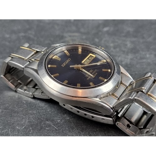 671 - A Seiko Sapphire stainless steel quart wristwatch, 37mm, Ref. V743-8B50, on original bracelet.... 