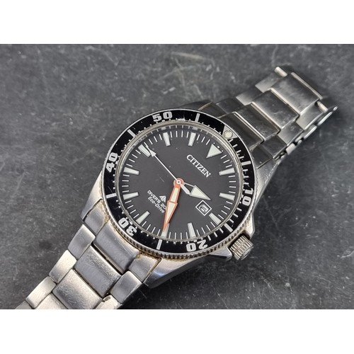 684 - A Citizen 'Pro Master Diver's Eco-Drive' stainless steel wristwatch, 41mm, Ref No. E168 S081491, on ... 