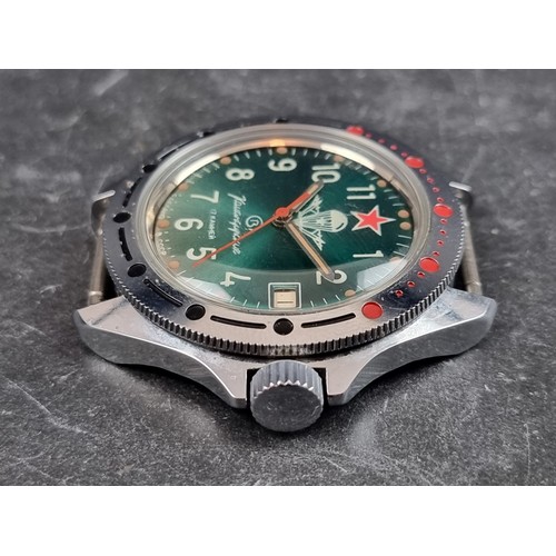 695 - A 1980s Vostok 'Airborne Paratrooper' dial stainless steel automatic military wristwatch, 40mm, Ref.... 