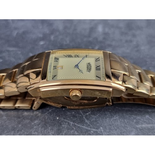 700 - A Rotary gold plated quartz wristwatch, 29mm, Ref. GB42831/09 (13594), on original bracelet, with bo... 