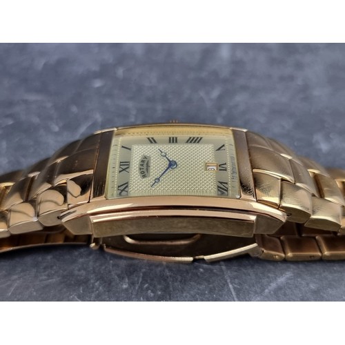 700 - A Rotary gold plated quartz wristwatch, 29mm, Ref. GB42831/09 (13594), on original bracelet, with bo... 