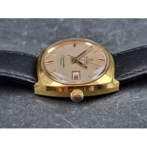 701 - A 1960s Omega 'Seamaster Cosmic' date gold plated automatic ladies wristwatch, 24mm, on later Apollo... 