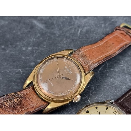 720 - A circa late 1940s Aureole stainless steel manual wind wristwatch, 33mm, Ref. 137/9, on replacement ... 