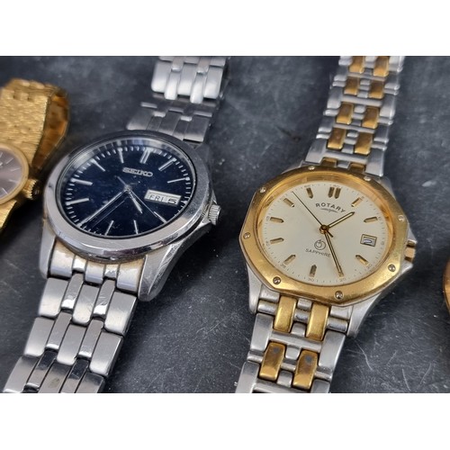 721 - A group of wristwatches, to include examples by Seiko and Tissot. (6)