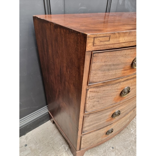 1033 - A Regency mahogany bowfront chest of drawers, 106cm wide. 