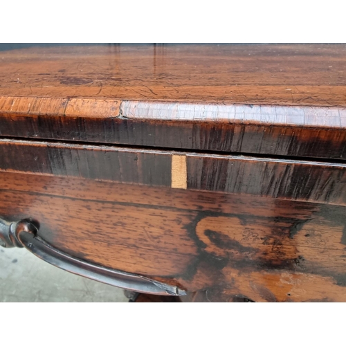 1038 - A William IV rosewood pedestal card table, 91cm wide. 