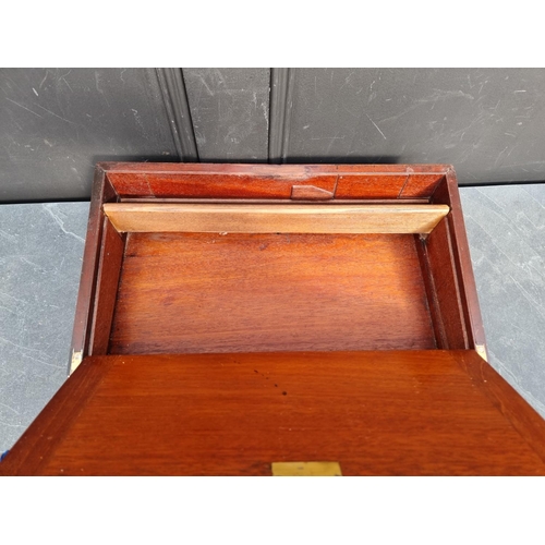 1044 - A 19th century mahogany and brass bound writing slope, 46cm wide. 
