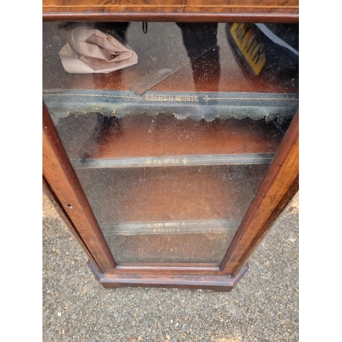 1132 - A Victorian walnut and inlaid music cabinet, 52cm wide; together with a Victorian mahogany and marbl... 