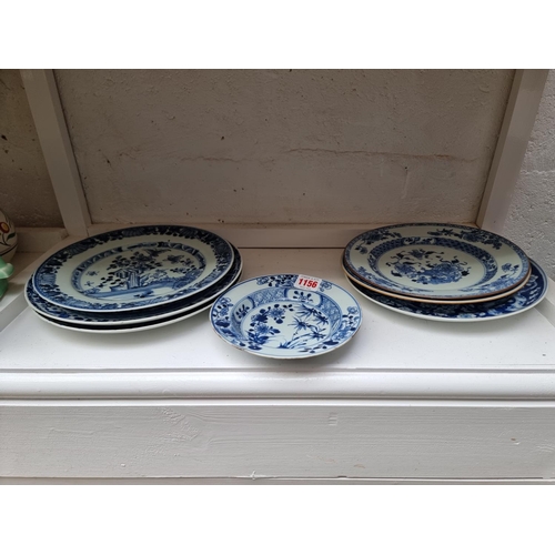 1156 - A collection of 18th/19th century Chinese blue and white plates, largest 25.5cm diameter, (some dama... 