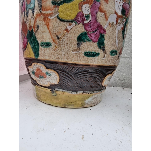 1157 - A group of Chinese famille rose crackle ware items,  largest 45.5cm high. (5)