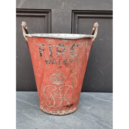 1183 - A George VI fire bucket, height including handle 50cm.