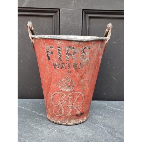 1183 - A George VI fire bucket, height including handle 50cm.