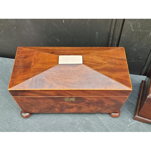 1189 - Two Georgian mahogany tea caddies, largest 29.5cm wide.