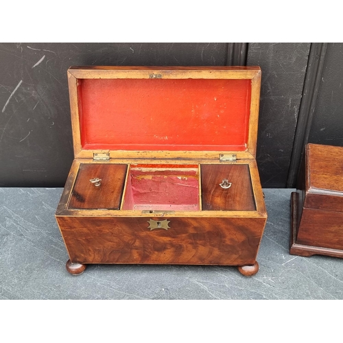 1189 - Two Georgian mahogany tea caddies, largest 29.5cm wide.