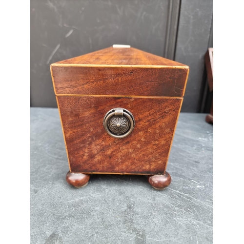 1189 - Two Georgian mahogany tea caddies, largest 29.5cm wide.