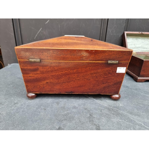 1189 - Two Georgian mahogany tea caddies, largest 29.5cm wide.