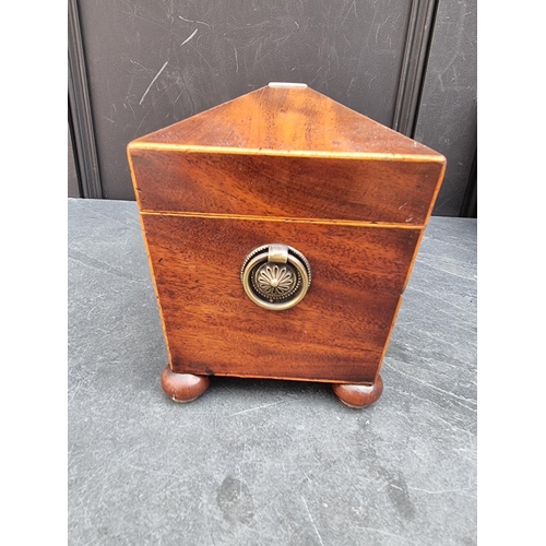 1189 - Two Georgian mahogany tea caddies, largest 29.5cm wide.