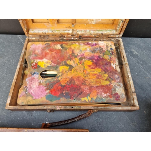 1200 - Four vintage artist's paint boxes, one labelled 'Winsor & Newton'.