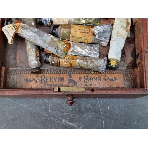 1200 - Four vintage artist's paint boxes, one labelled 'Winsor & Newton'.