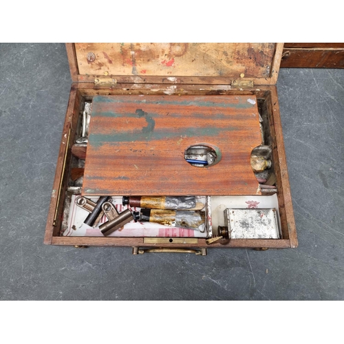 1200 - Four vintage artist's paint boxes, one labelled 'Winsor & Newton'.