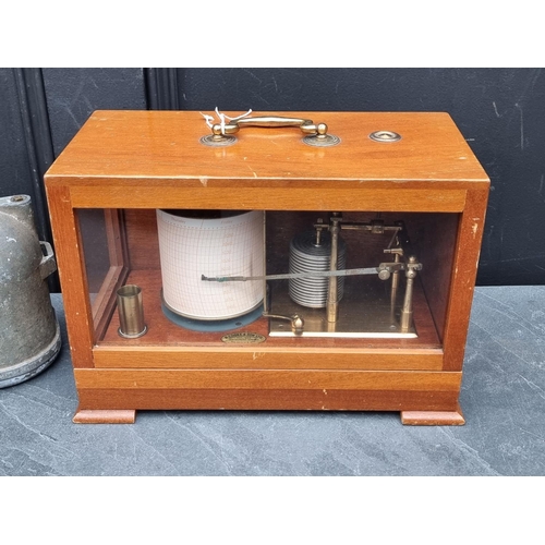 1202 - A mahogany barograph, 32.5cm wide; together with two other scientific instruments. (3)... 