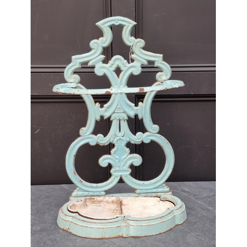 1226 - An unusual 19th century Continental enamel stick stand, 69.5cm high.