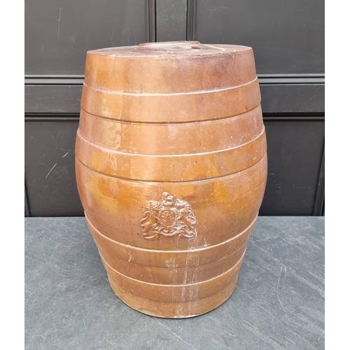 1234 - A large Victorian salt glazed barrel, 63cm high.