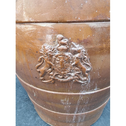 1234 - A large Victorian salt glazed barrel, 63cm high.