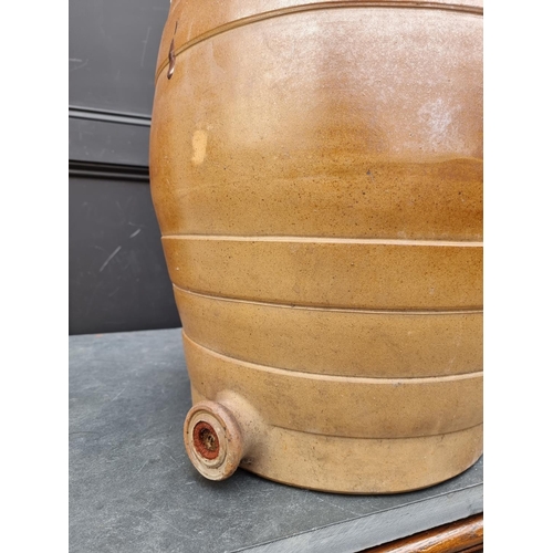 1234 - A large Victorian salt glazed barrel, 63cm high.