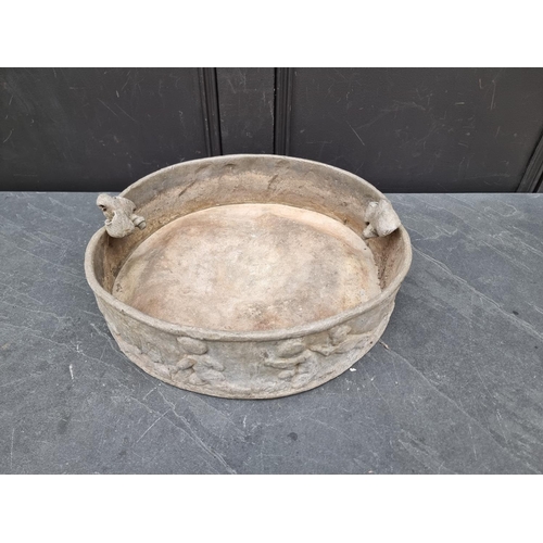 1237 - An old lead bird bath, 40cm diameter.