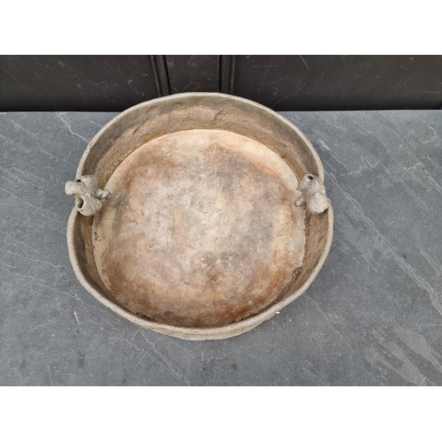 1237 - An old lead bird bath, 40cm diameter.