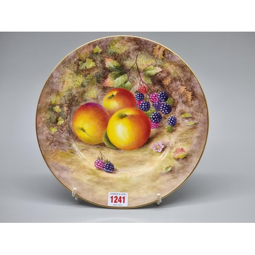 1241 - A Royal Worcester fruit painted cabinet plate, by H Ayrton, signed, 27cm diameter.