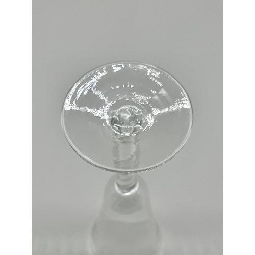 1249 - An 18th century double series opaque twist ale glass, 19.5cm high.