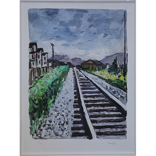 1270 - Bob Dylan, 'Train Tracks', signed in pencil and numbered 105/295, giclee print, I.54 x 41cm, with Ce... 