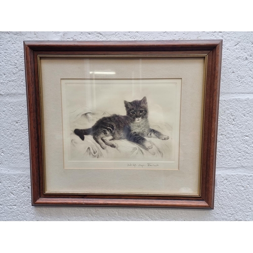 1289 - Kurt Meyer-Eberhardt, reclining kitten, signed in pencil, etching, pl.24 x 33cm.... 