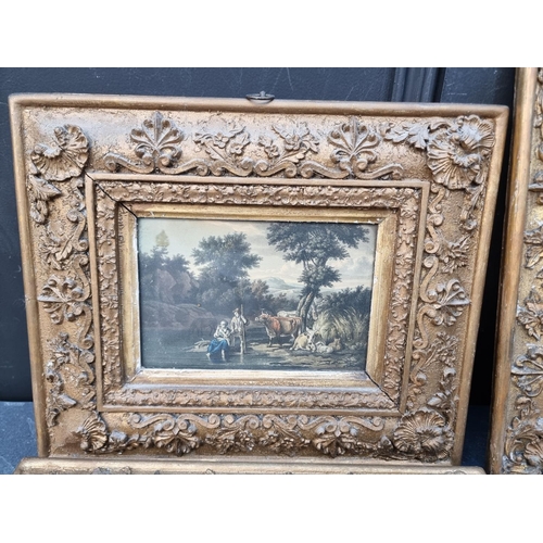 1300 - A set of five antique gilt framed prints, largest 17 x 24cm.