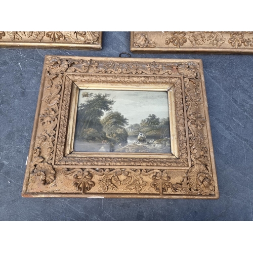 1300 - A set of five antique gilt framed prints, largest 17 x 24cm.