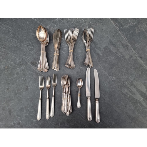 1307 - A part canteen of Cunard Line electroplated cutlery.