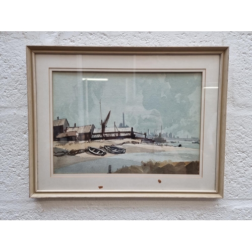 1324 - Rowland Hilder, 'Queenborough, Isle of Sheppey', signed watercolour, 24.5 x 35.5cm.   ... 