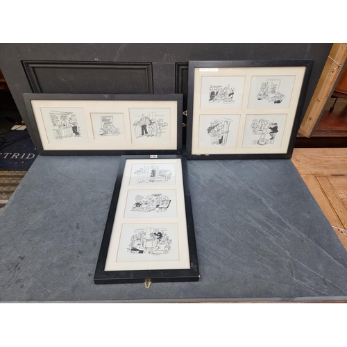 1353 - Stanley 'Mac' McMurtry (cartoonist), a set of ten pen and ink cartoons, largest 16.5 x 18.5cm, ... 