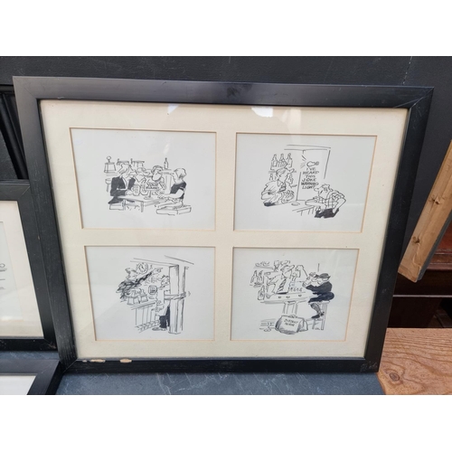 1353 - Stanley 'Mac' McMurtry (cartoonist), a set of ten pen and ink cartoons, largest 16.5 x 18.5cm, ... 